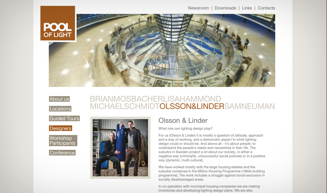 Pool-of-light-website-design