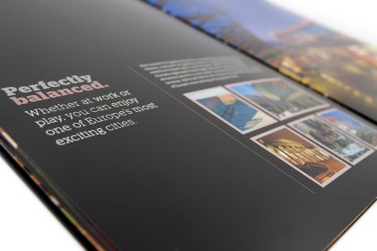 Brochure graphic design The Capital building Liverpool